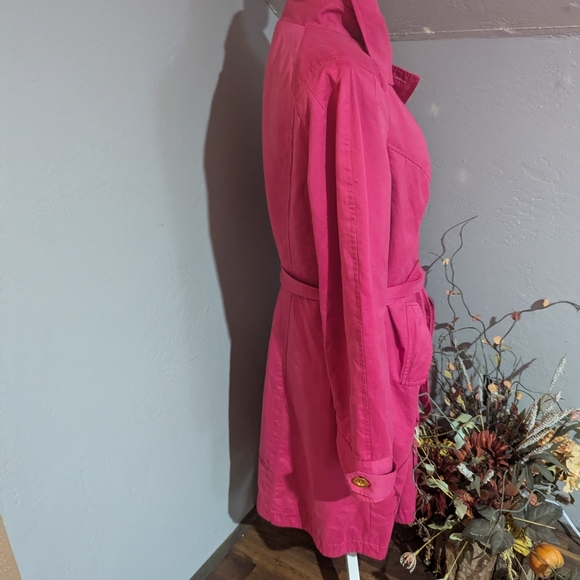 International Concepts Pink Trench Coat with Gold Buttons Size XL - Picture 2 of 10